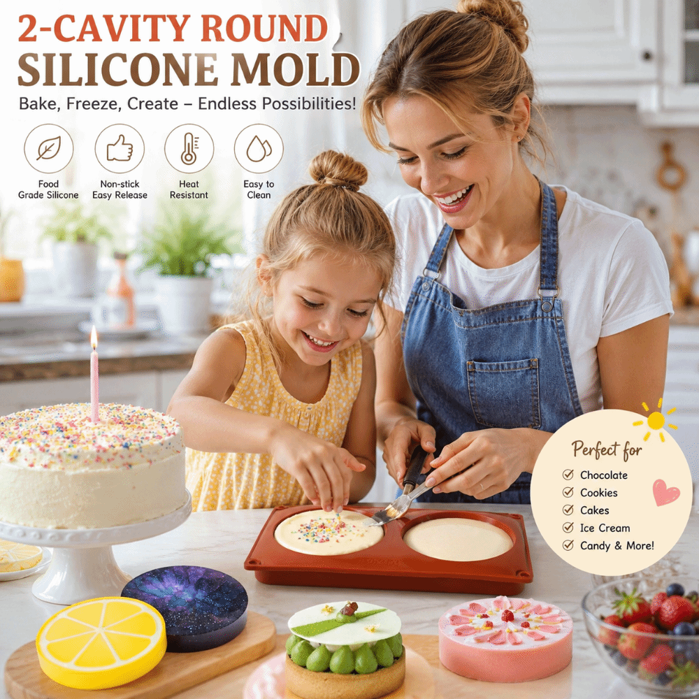 Soap Making Store - Silindir Şekilli Silikon Pişirme Kalıbı Büyük