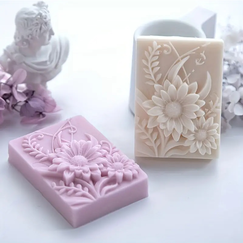 Soap Making Chemical - 3D Çiçek Kare Sabun silikon kalıp