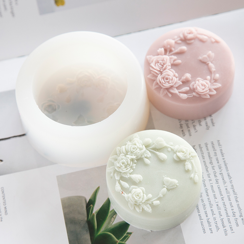Soap Making Chemical - Yuvarlak Şekil Gül Çiçek El Yapımı