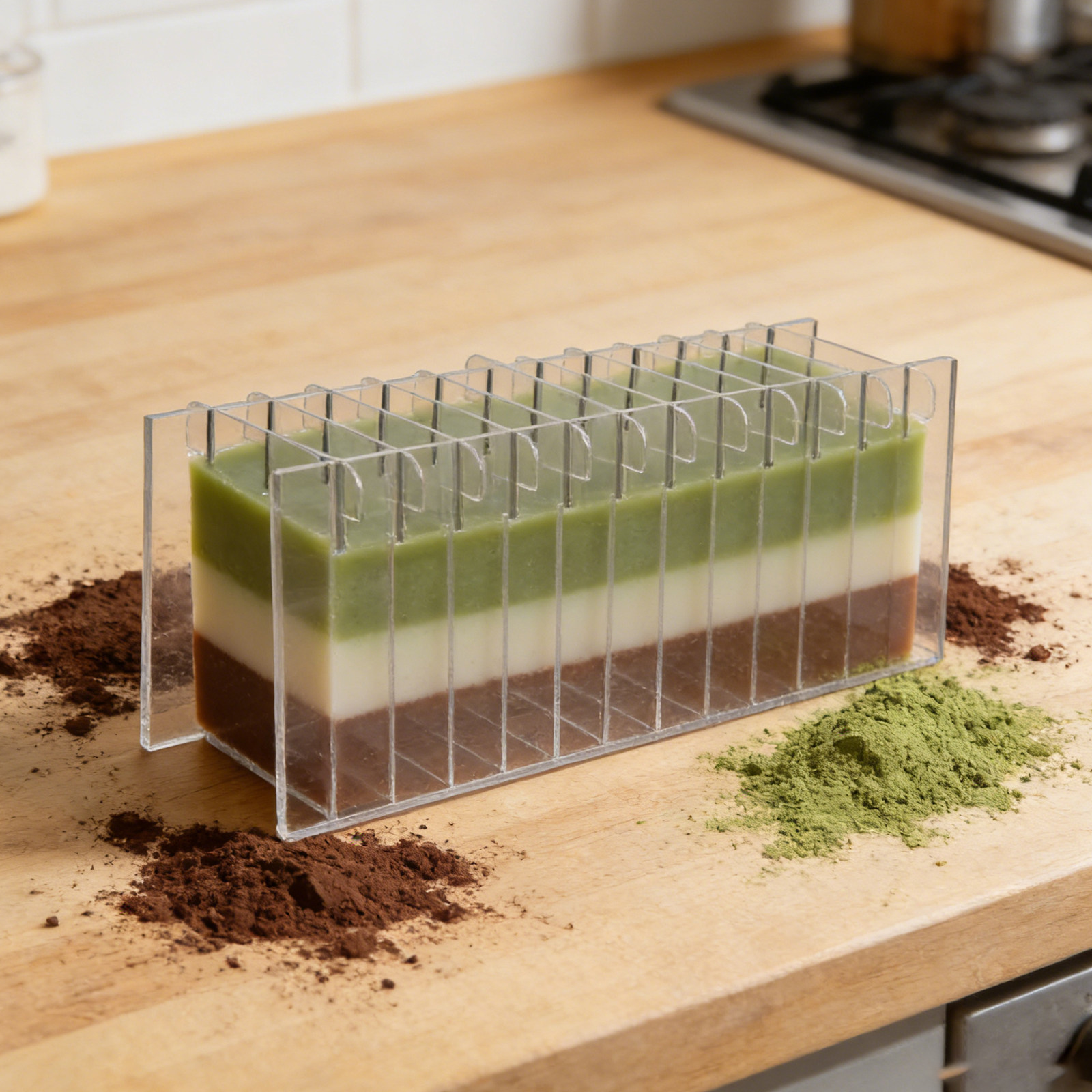 Soap Making Cold Process - Akrilik Sabun Bölücü Levha, Silikon Kalıp