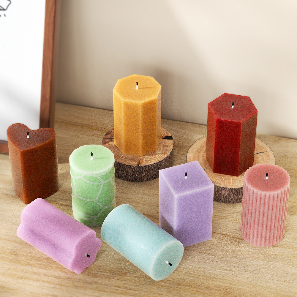 Soap Making Equipment For Beginners - Geometri Sütun silikon kalıp Mum Çatlak