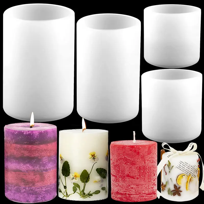 Soap Making Chemical - Silindir Silikon Mum Kalıpları Reçine Kalıp