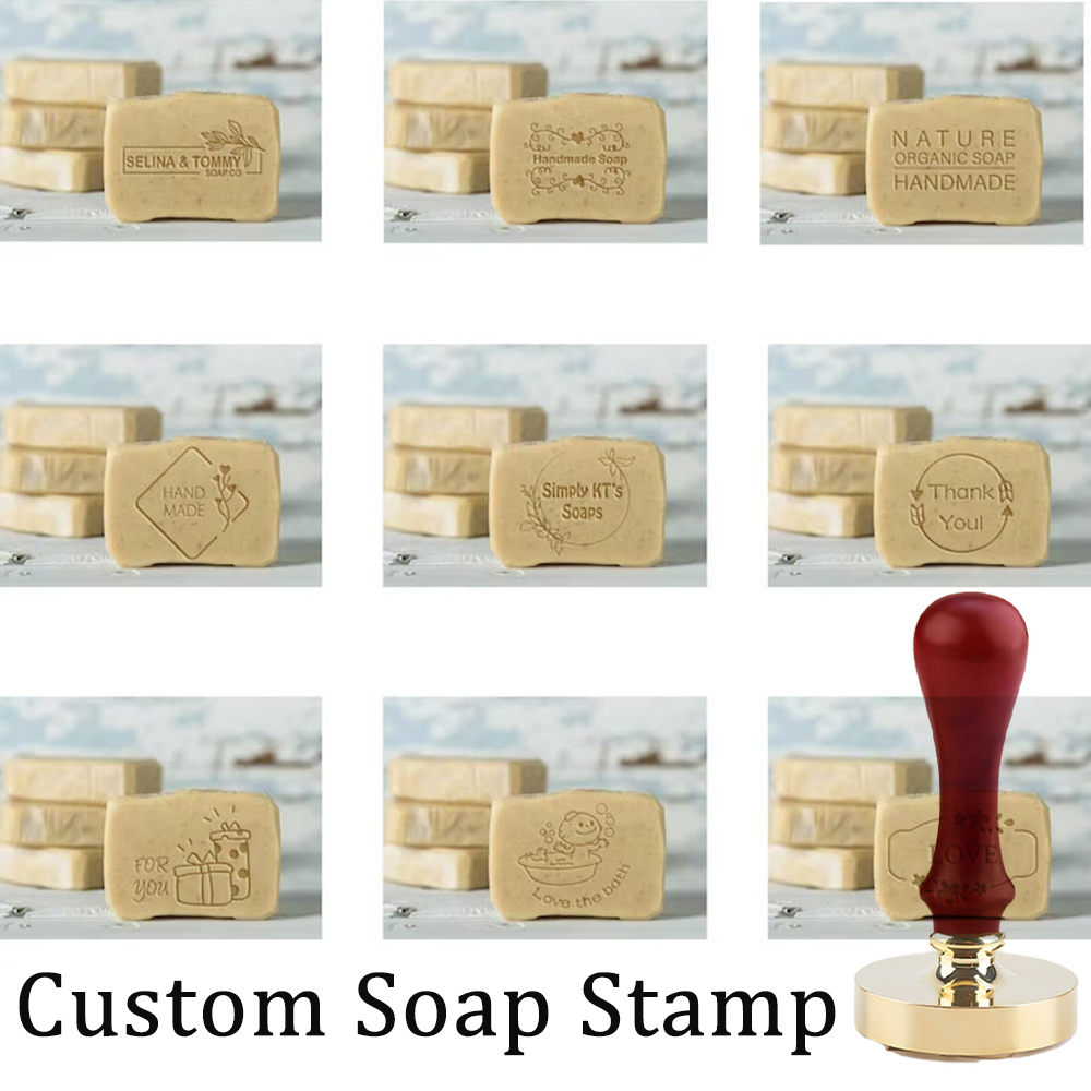 Soap Stamp Custom - Özel Sabun Damgası, Ahşap Saplı Kişiselleştirilmiş
